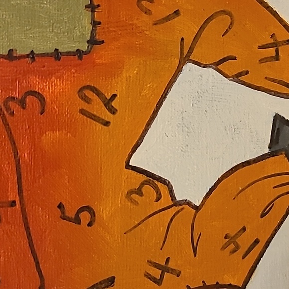 Oil on Canvas Whimsical Clown Wall Art Painting  24" x 20" - Picture 9 of 13